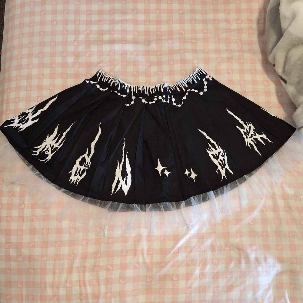 Dolls Kill X br0kenbrainz Damaged Damsel Pleated Skirt